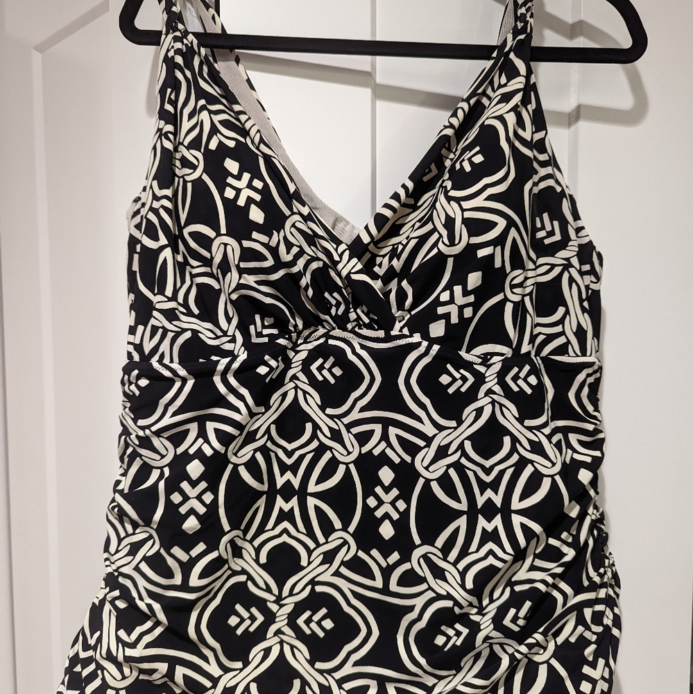 Land's End Tankini tummy control underwire support like new 20w